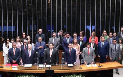 Presidentes do Senado e da Câmara dos Deputados abrem ano do Legislativo com discurso apaziguador
