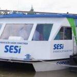 Embarcação Saúde Conectada SESI – Copaíba chega a comunidades ribeirinhas do Pará (19 a 22 de maio)