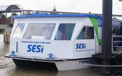 Embarcação Saúde Conectada SESI – Copaíba chega a comunidades ribeirinhas do Pará (19 a 22 de maio)
